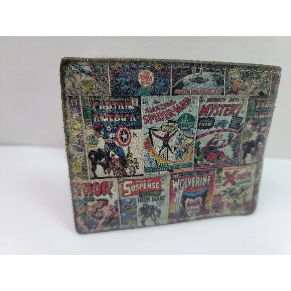 Marvel Comics Genuine Leather Wallet Spider-Man Hulk X-Men Wolverine Thor Worn